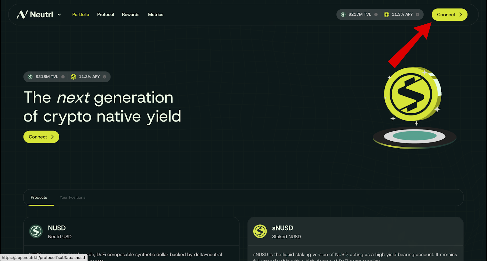 Neutrl airdrop wallet connection screen