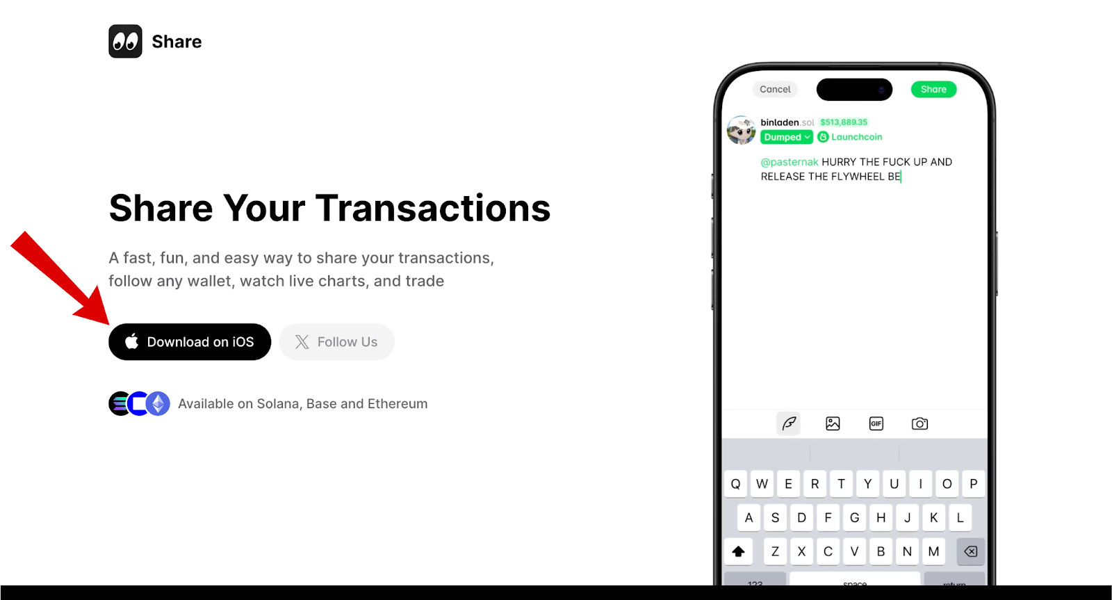 Màn hình tải app dự án Share XYZ airdrop