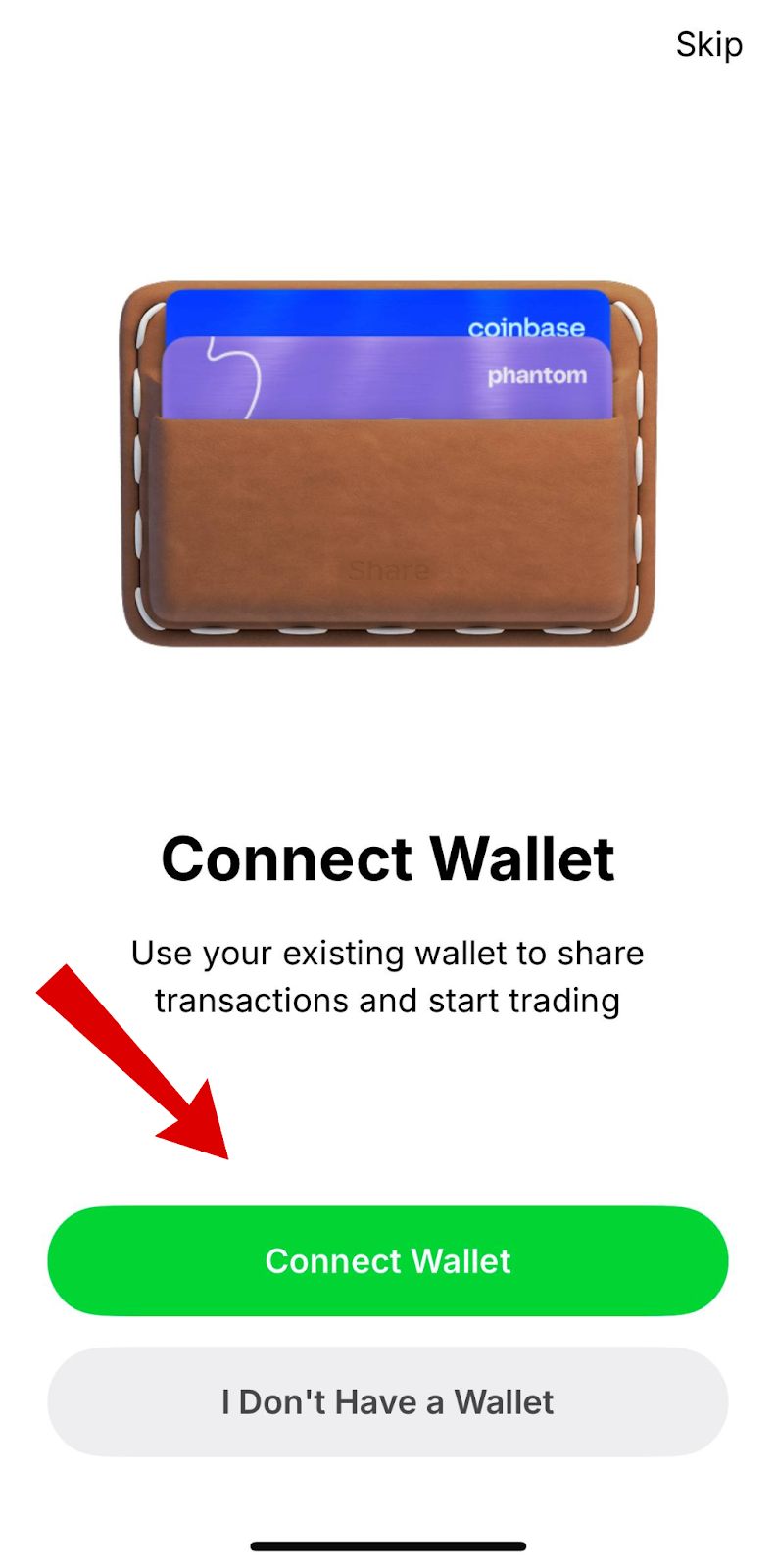 Màn hình kết nối ví dự án Share XYZ airdrop