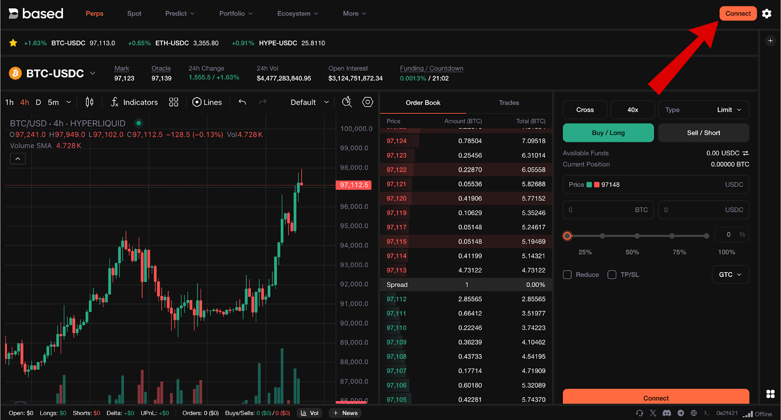 Màn hình kết nối ví BasedOneX Airdrop