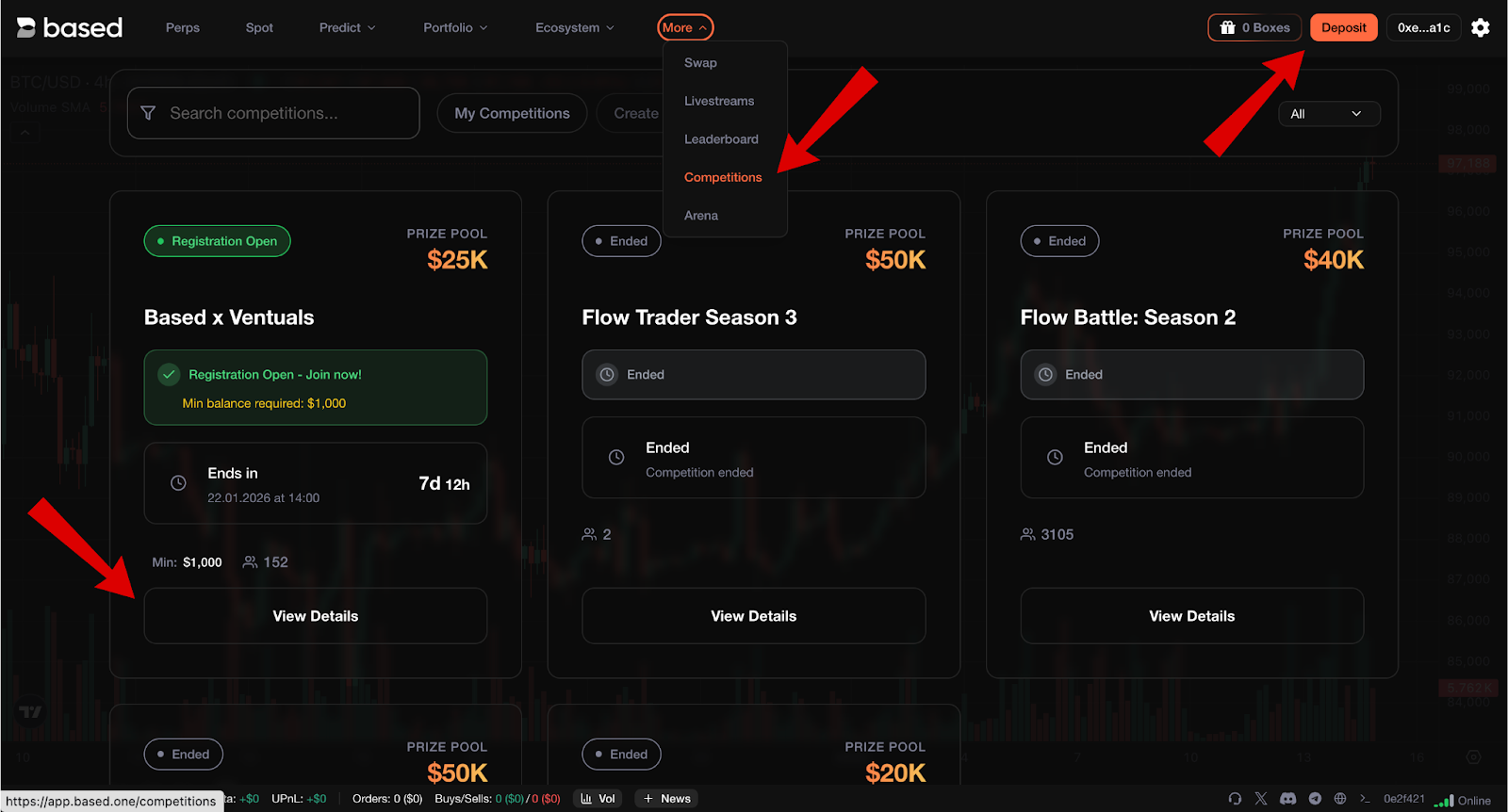 Màn hình cuộc thi BasedOneX airdrop