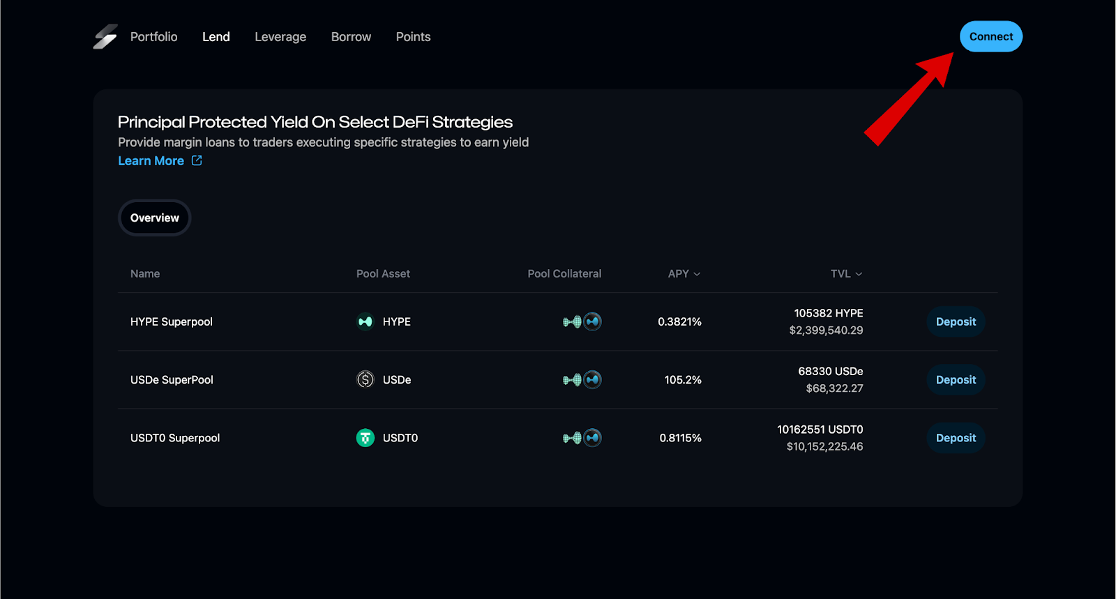 Sentiment Retrodrop wallet connection screen