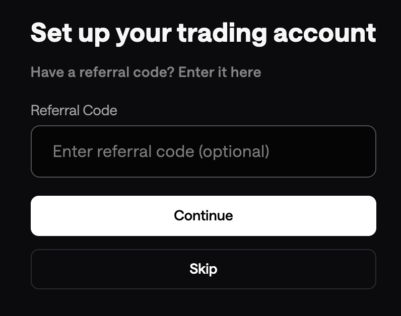 Liquid DEX airdrop referral code screen