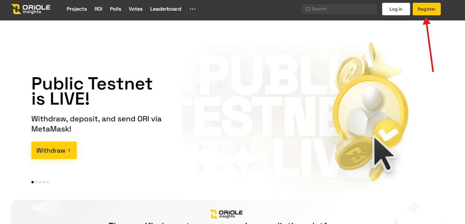 Oriole Insights log in