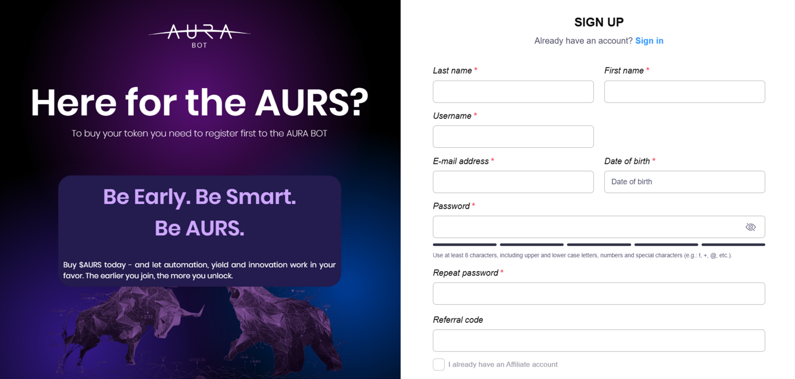 Aura DEX presale
