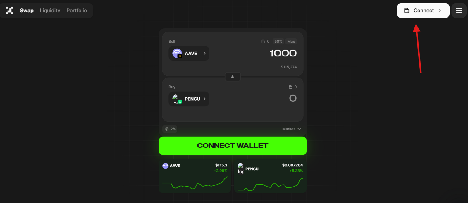 Project X connect wallet