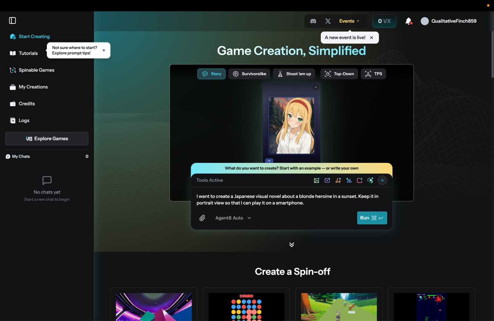 Verse8 game creation studio