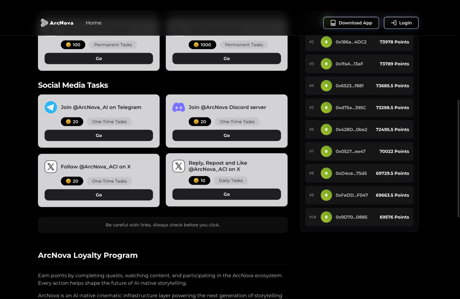 arcnova social tasks