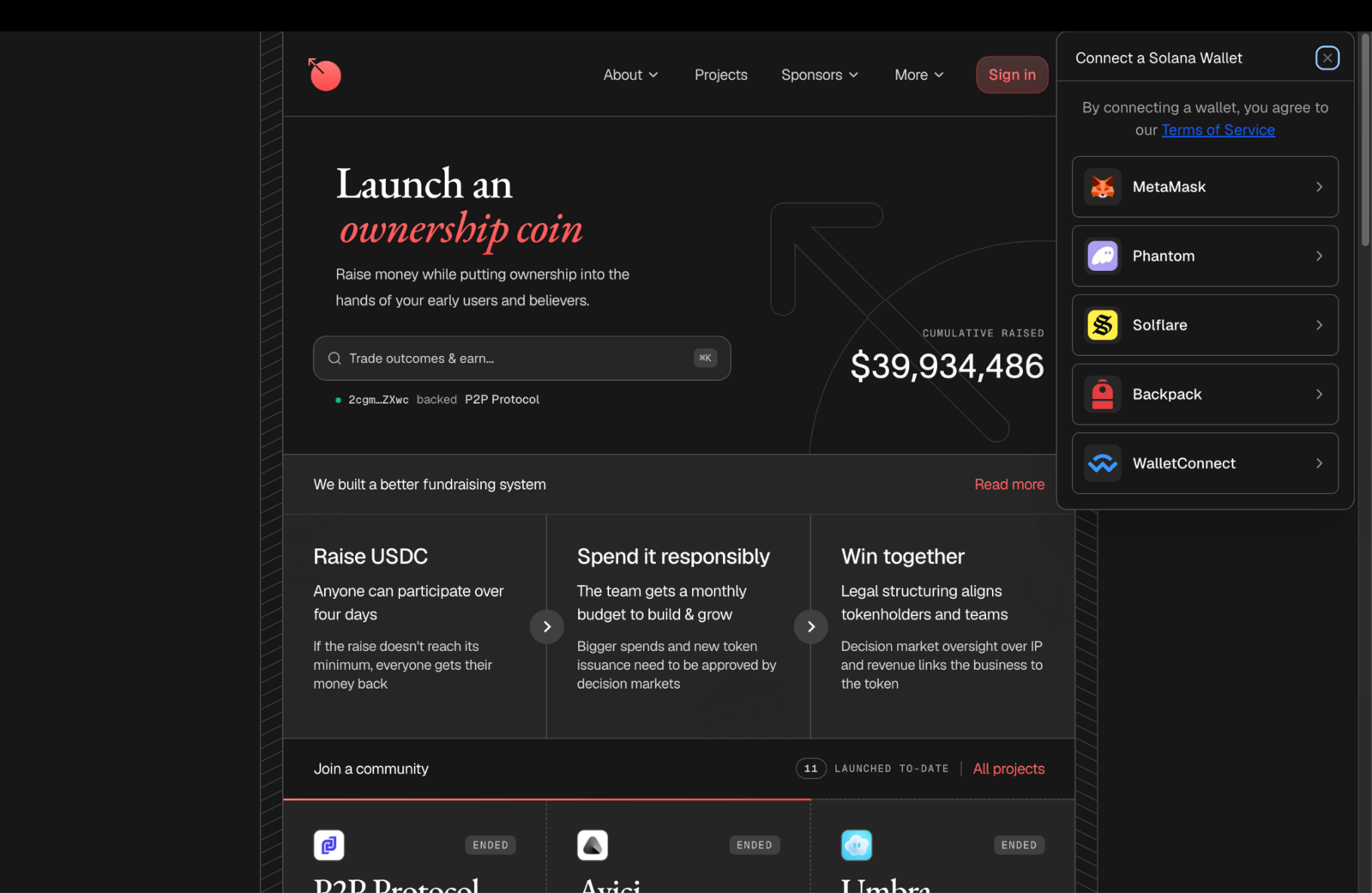 metadao connect wallet