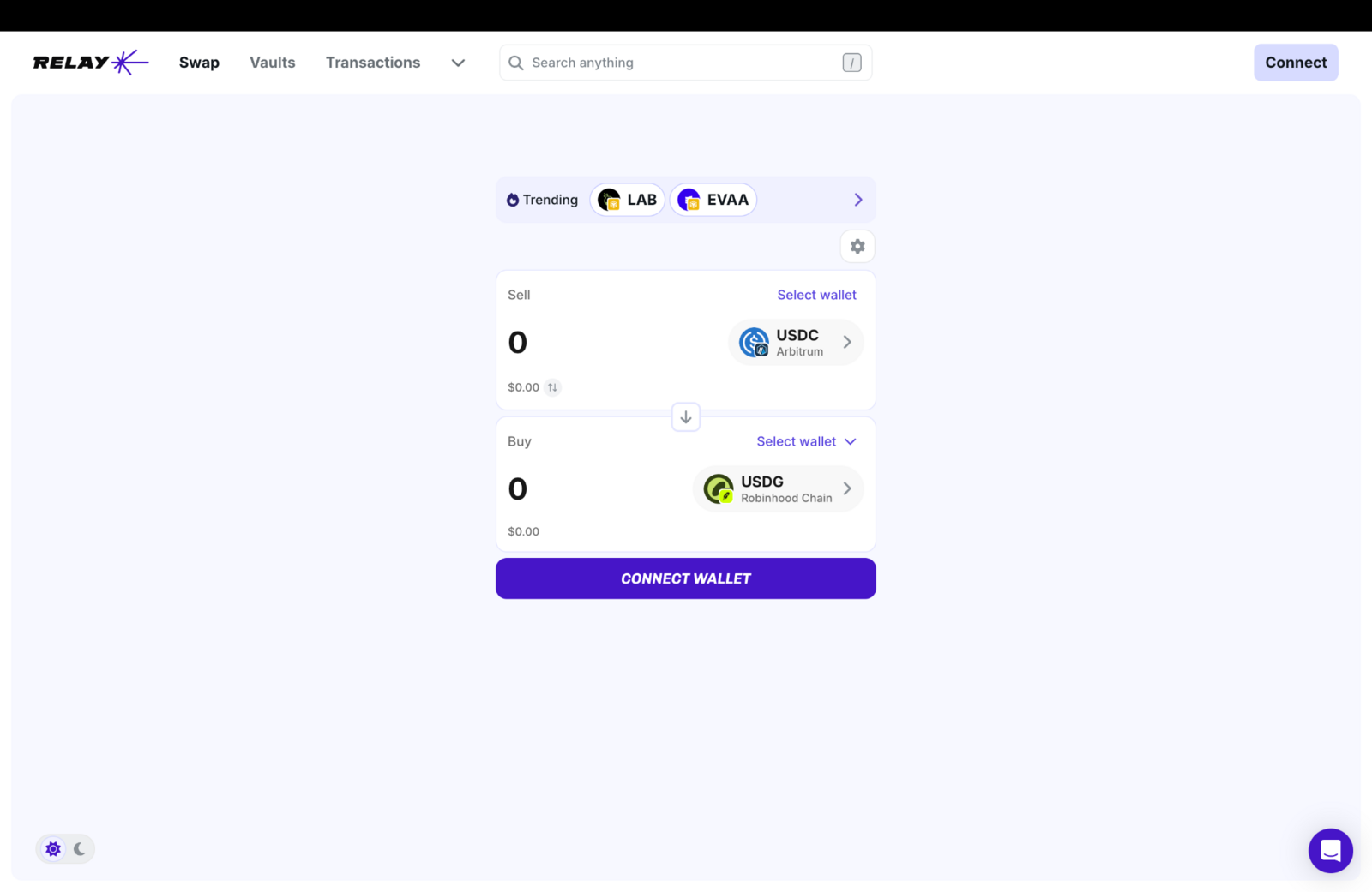 relay bridging to robinhood chain