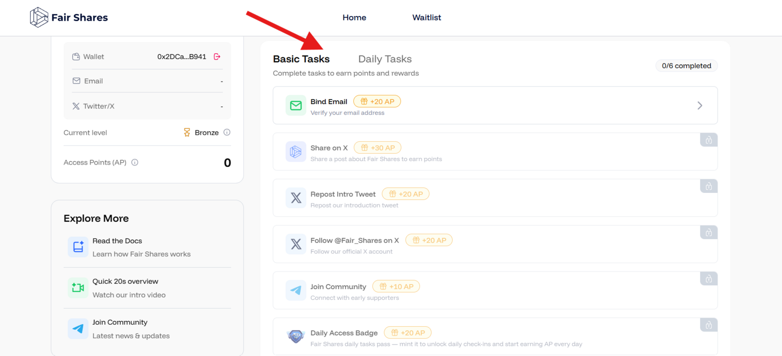 Fair Shares tasks