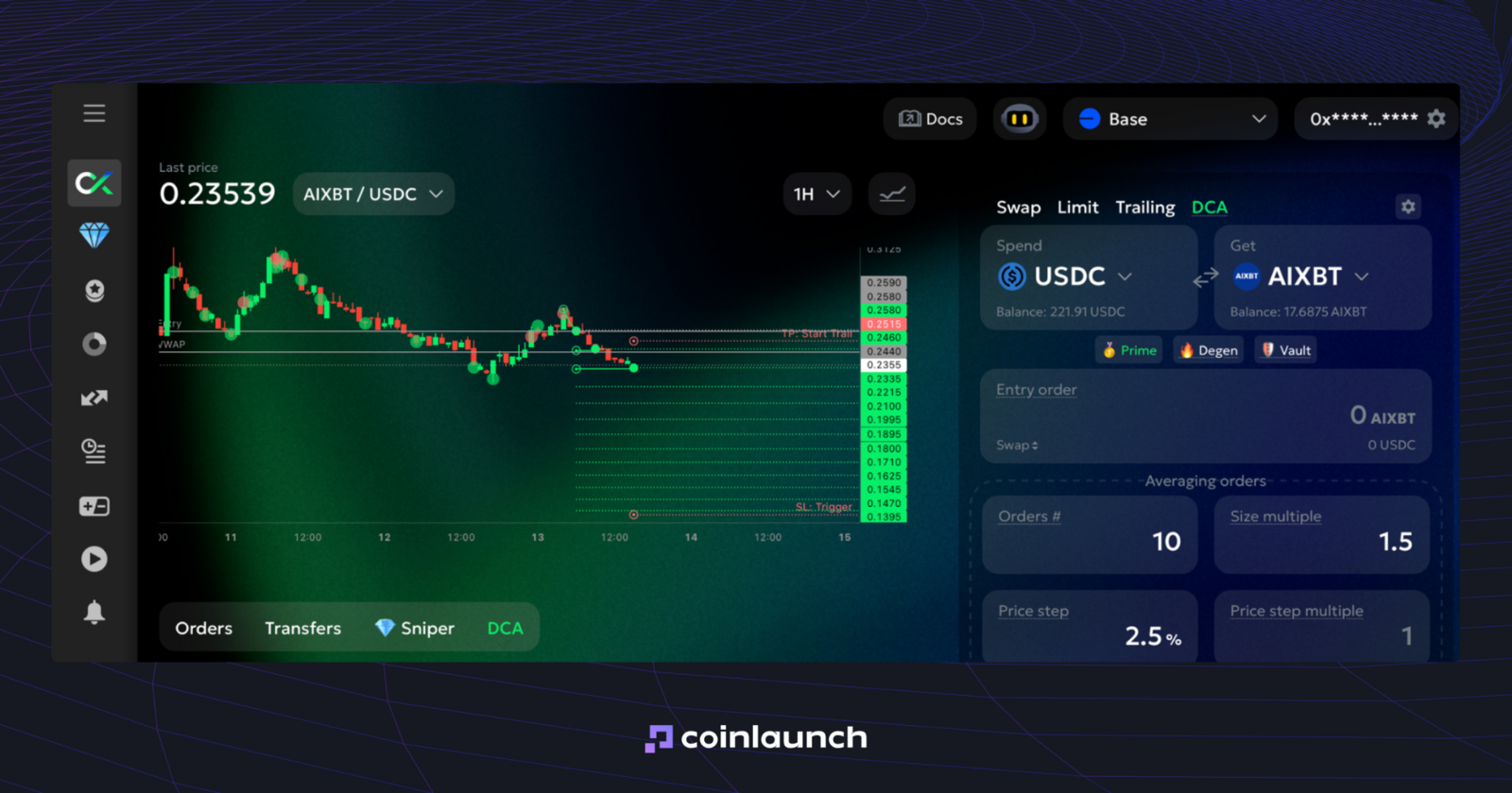 How goodcryptoX DCA bot interface looks like