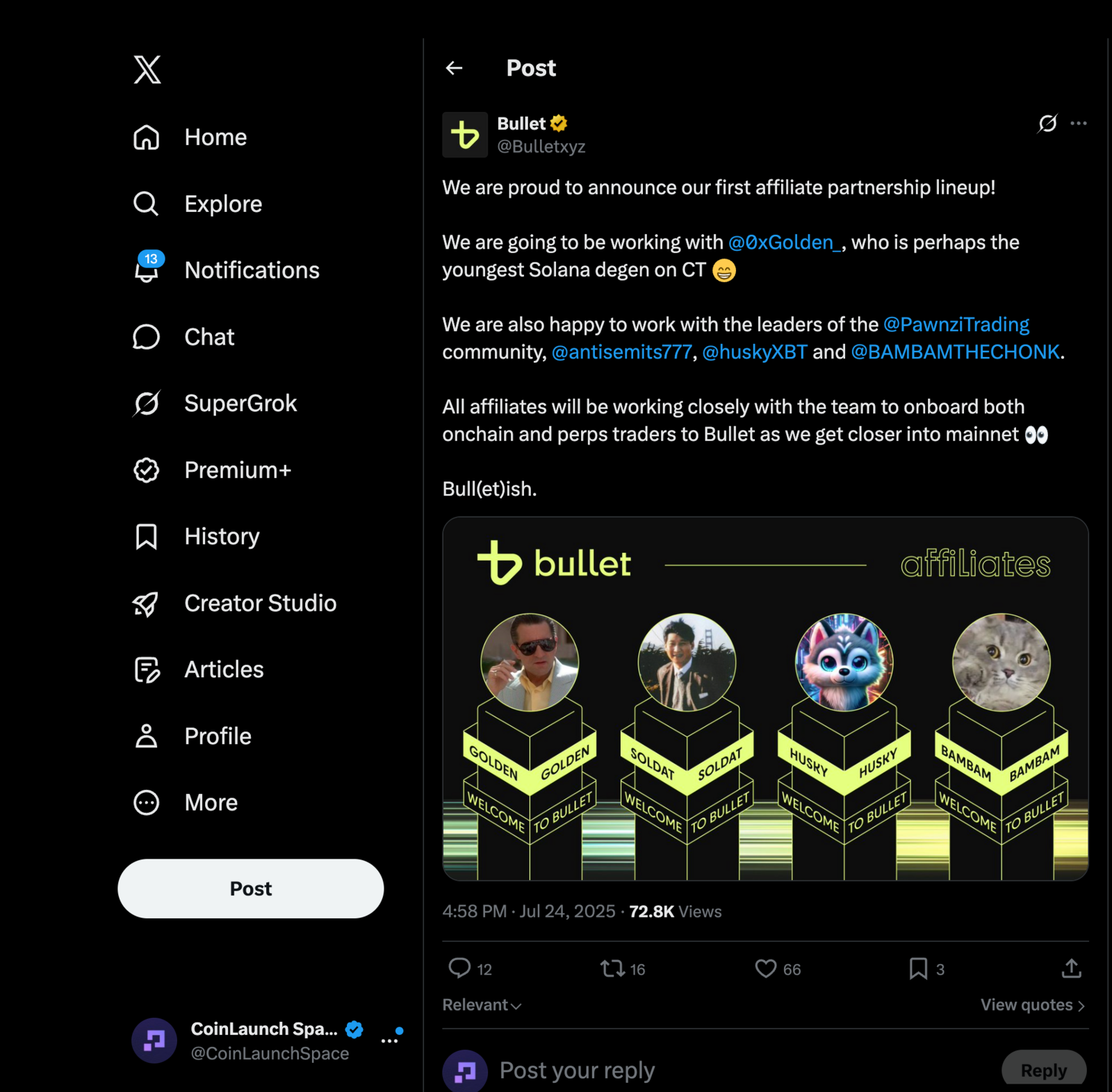 Bullet.xyz affiliates 