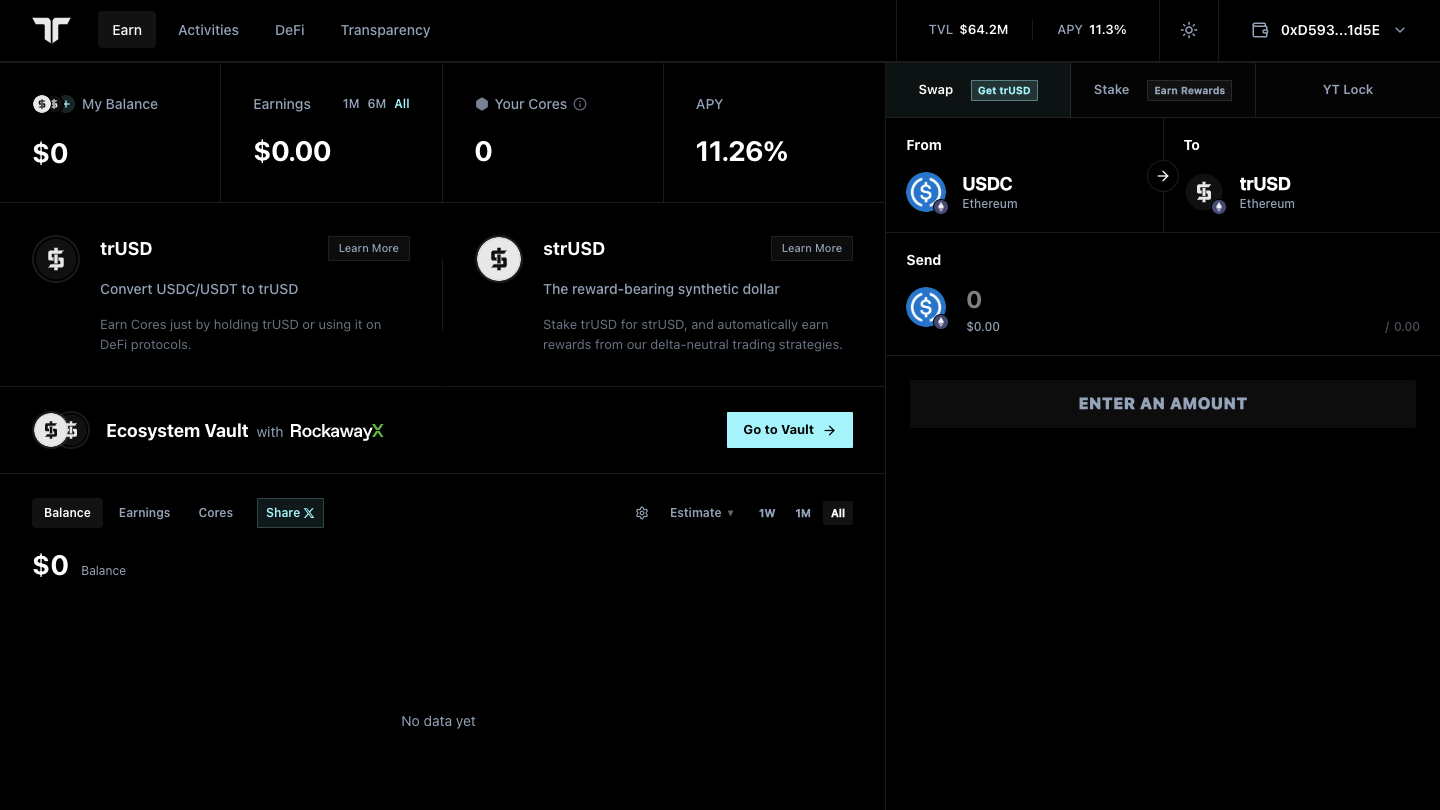 Tori Finance crypto yield protocol dashboard