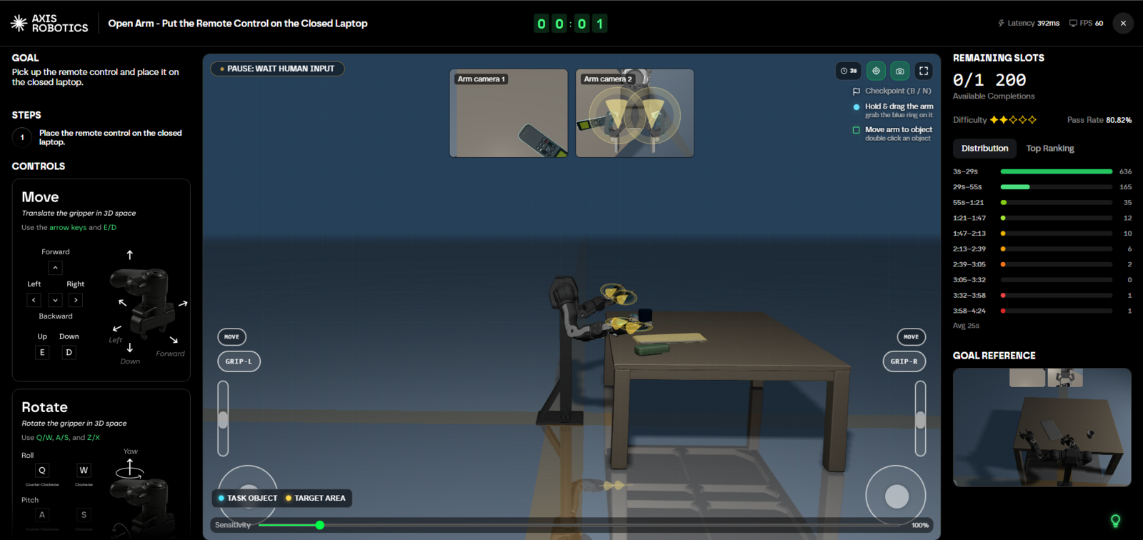 Axis Robotics Hub task view