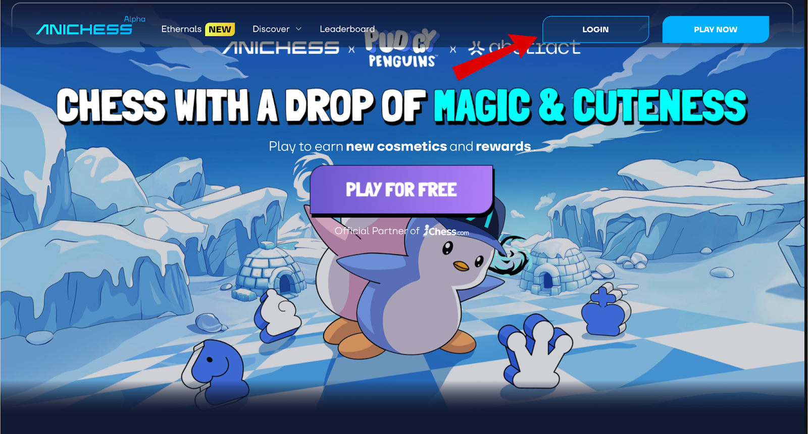 Anichess Airdrop Log in screen