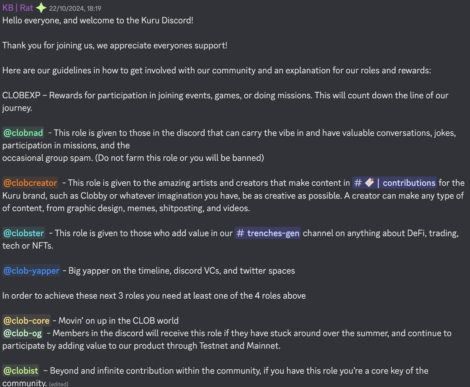 Kuru claim discord role