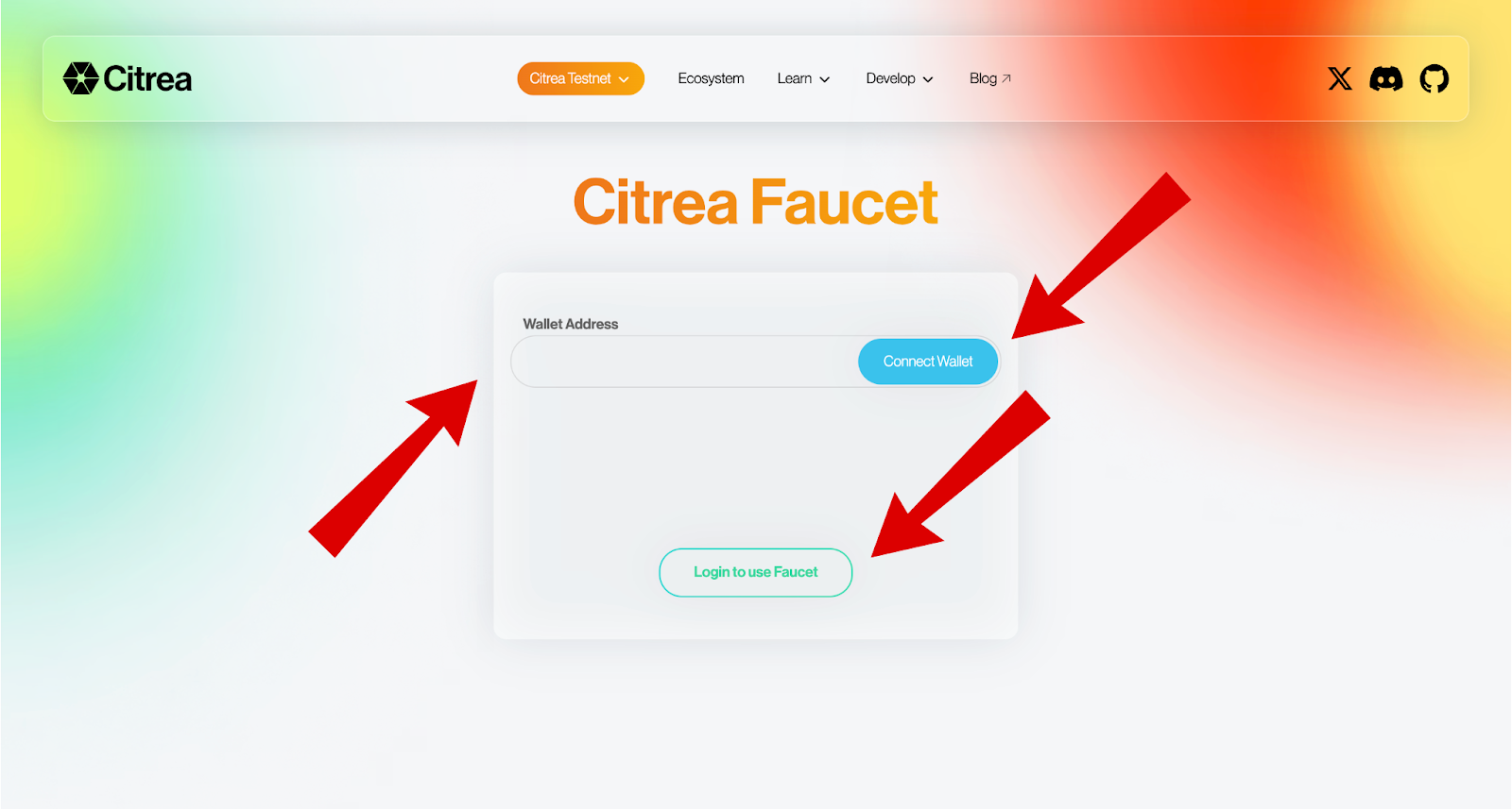 Citrea Airdrop faucet screen