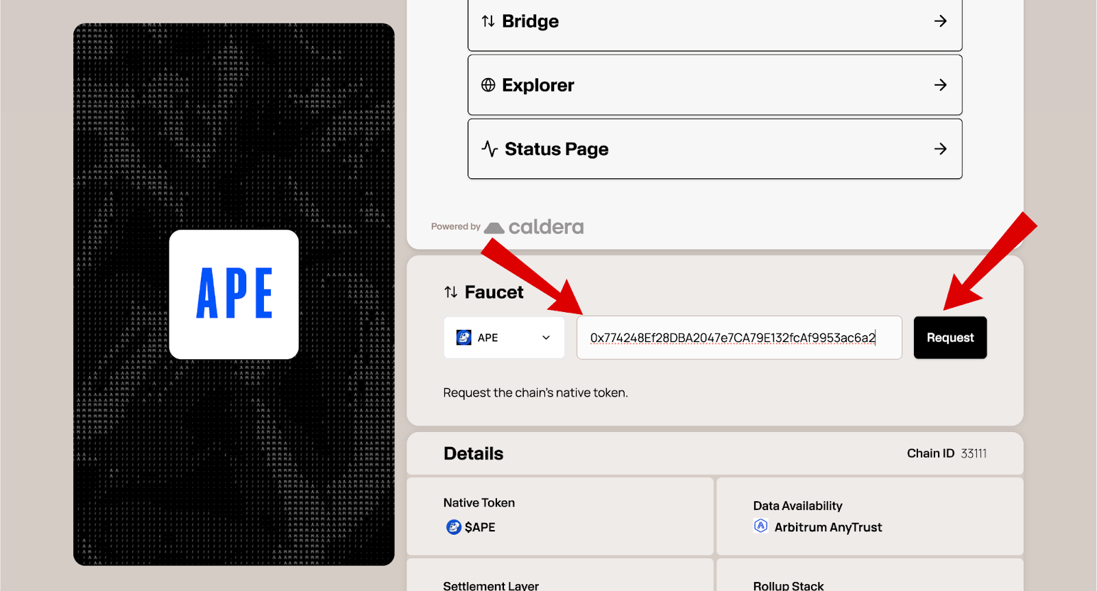 Yuga Labs airdrop faucet screen