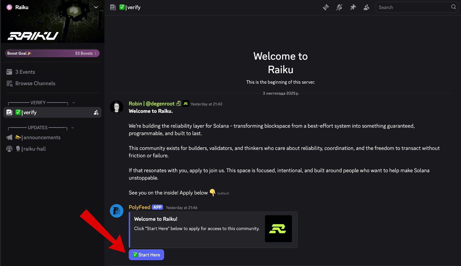 Raiku airdrop discord screen