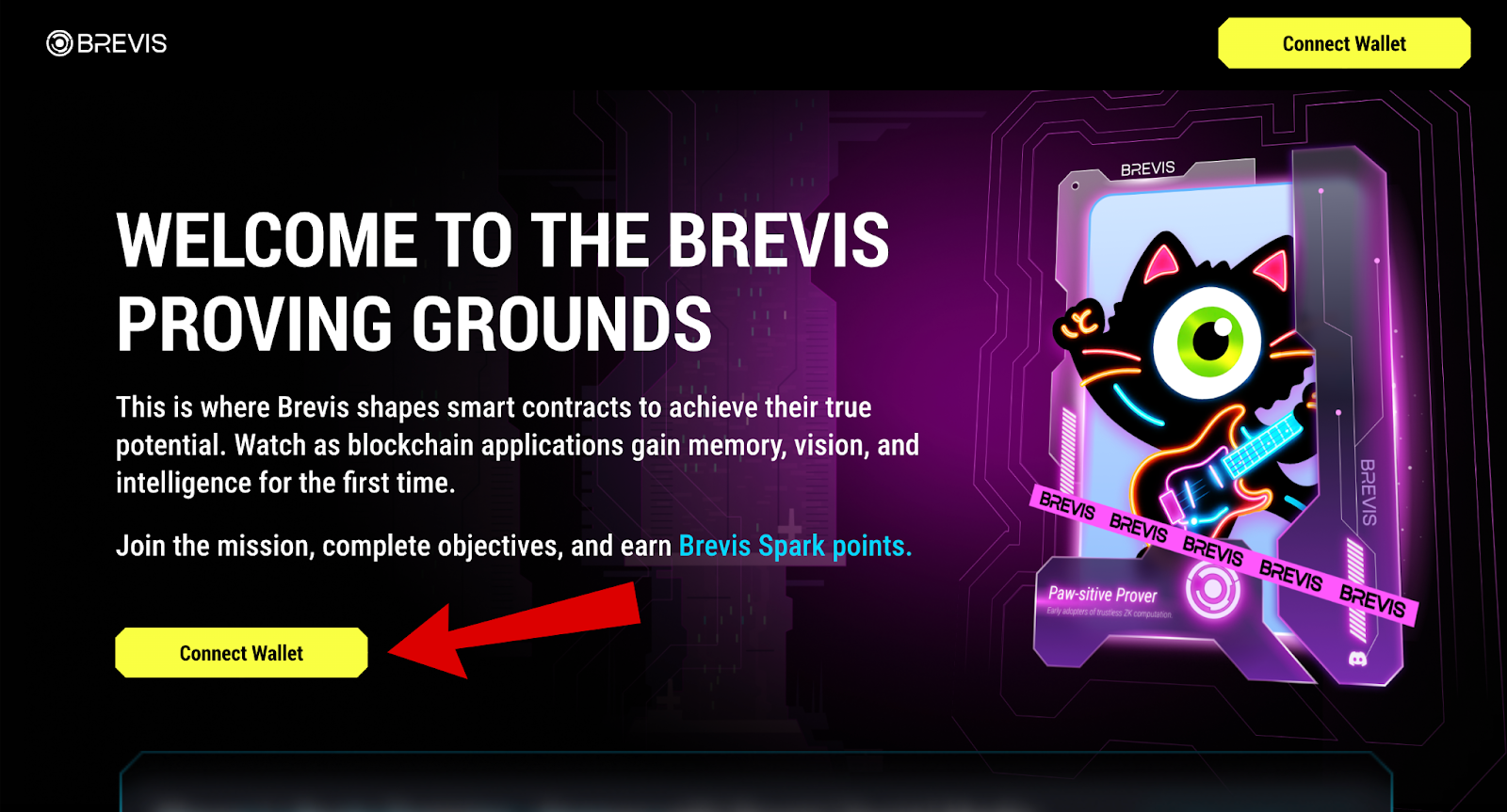 Brevis Network connect wallet screen