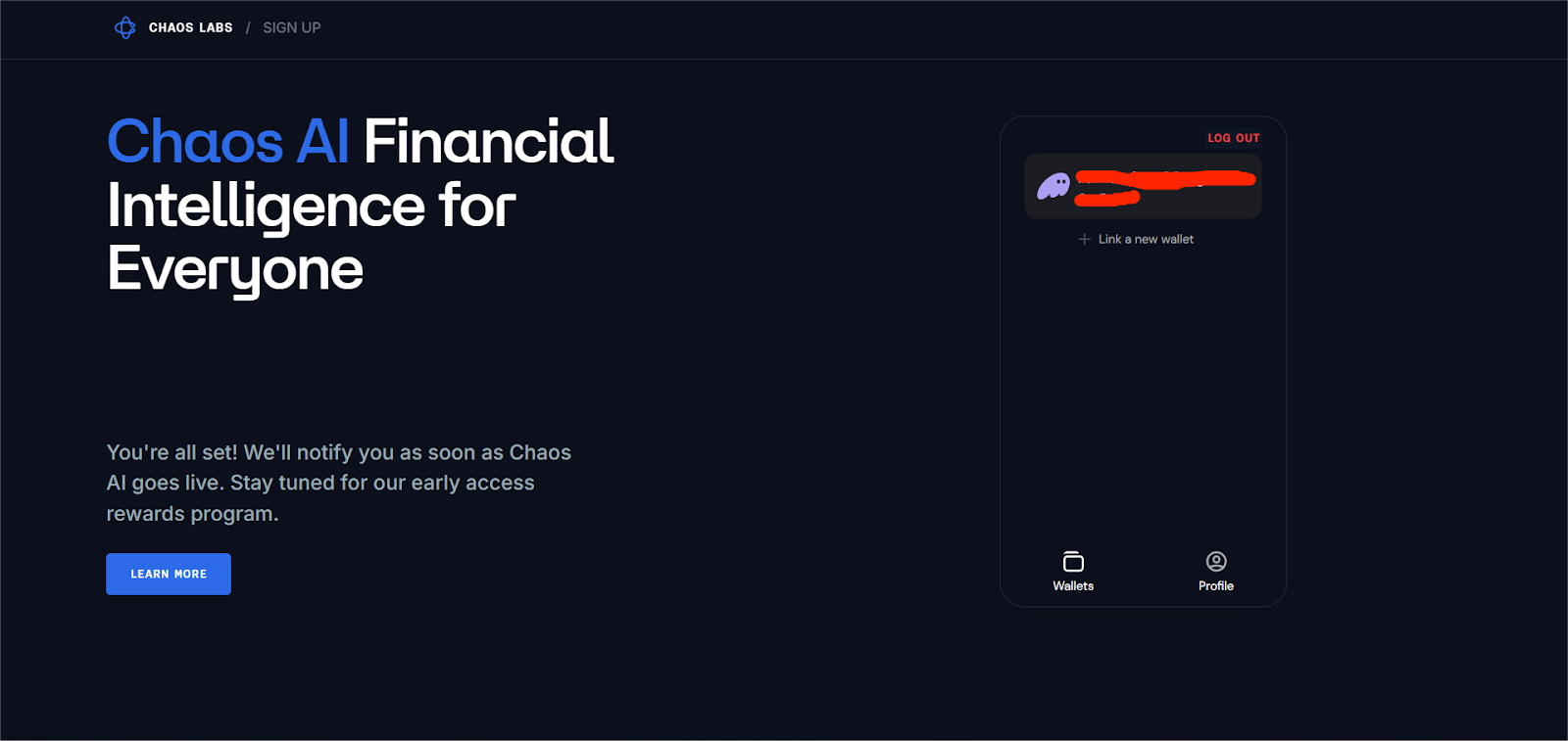 Chaos AI waitlist ready
