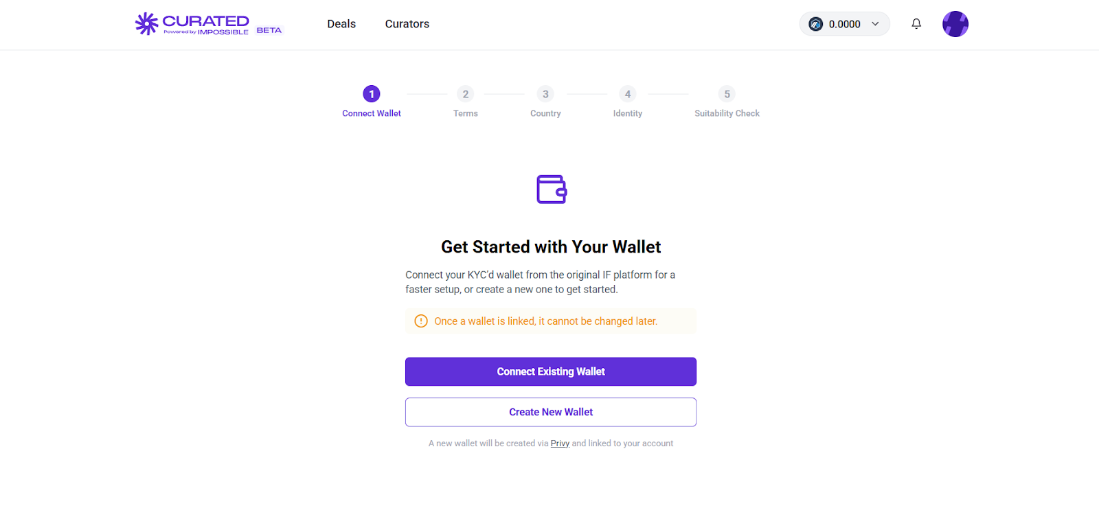 Curated Launchpad sign up