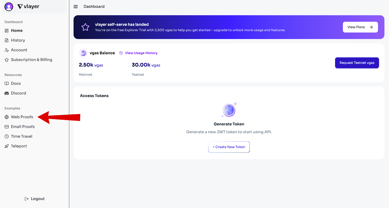Vlayer Web proof switch