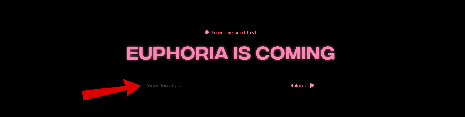 Màn hình waitlist Euphoria Finance