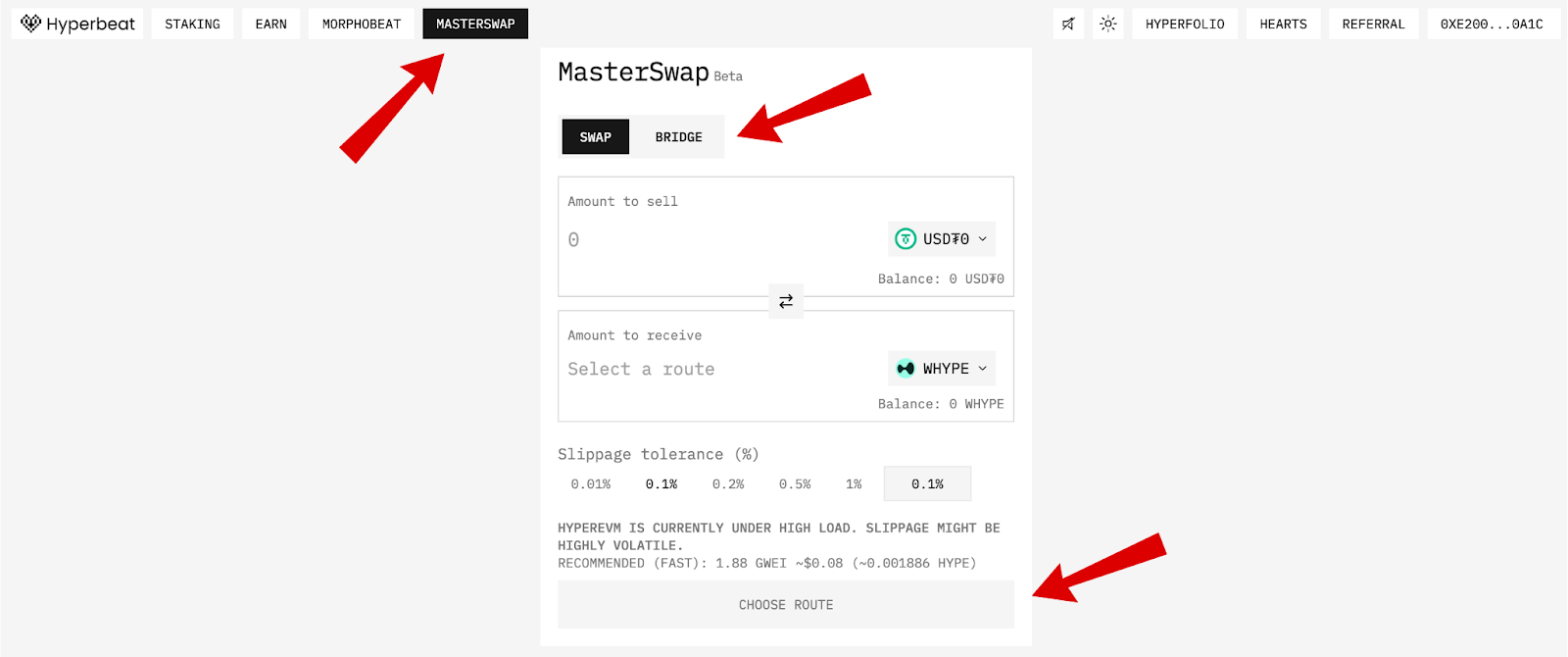 Màn hình MasterSwap Hyperbeat airdrop