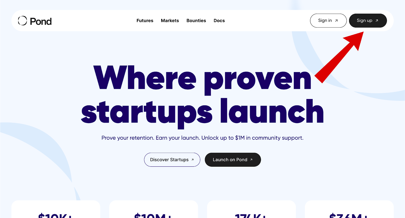 Màn hình đăng ký Pond Airdrop