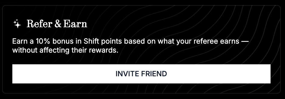 Coinshift airdrop referral system screen