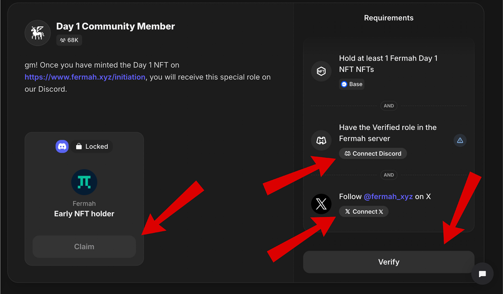 Màn hình guild NFT airdrop Fermah