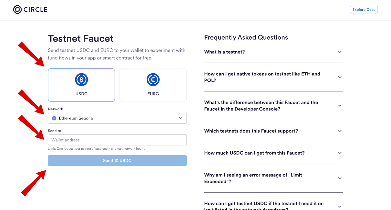Màn hình token Fhenix Testnet