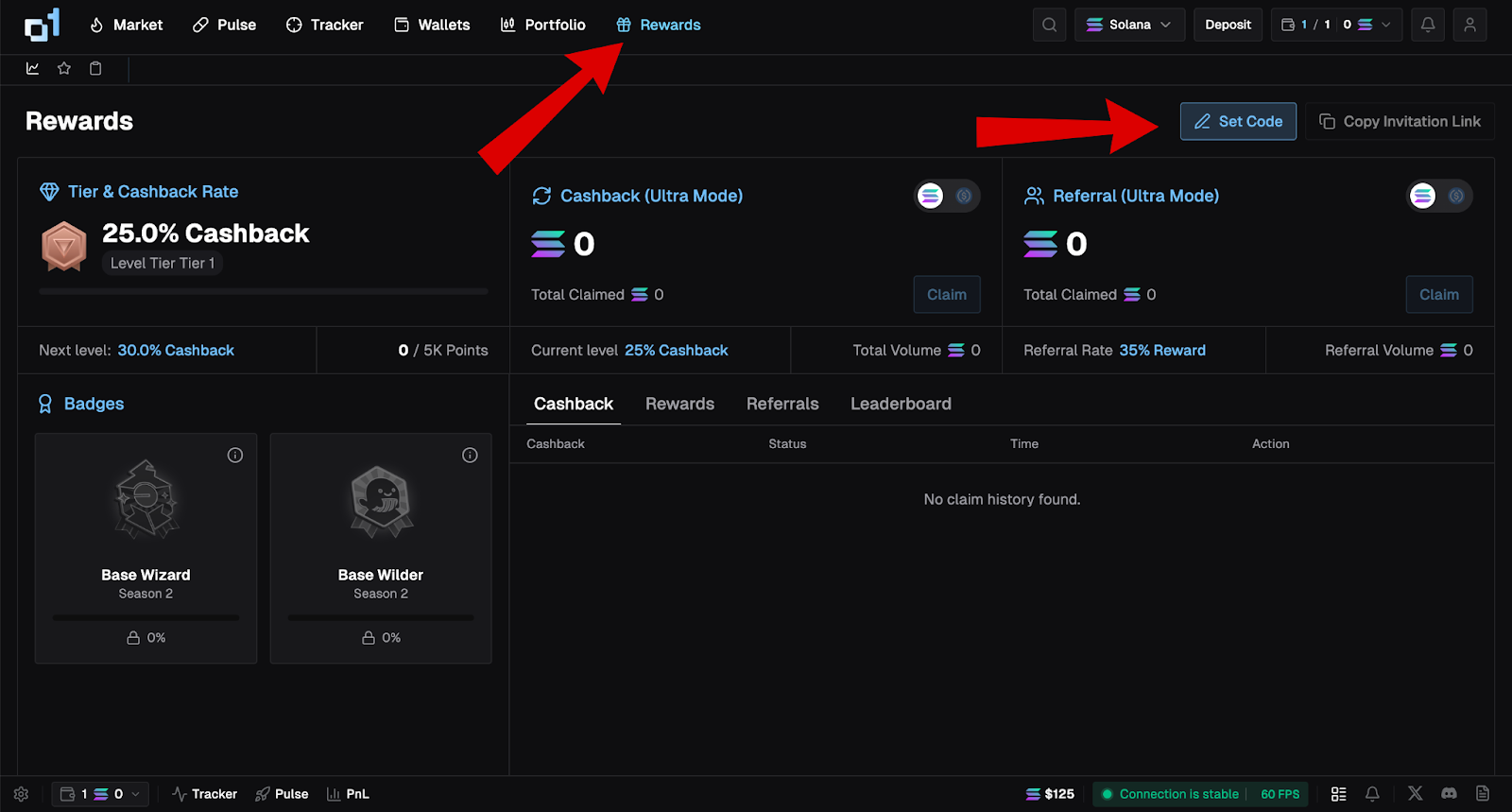 o1 exchange airdrop referral system screen