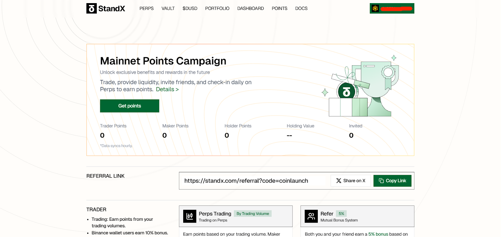StandX referral campaign